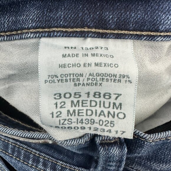 Lee Straight Leg Women's size 12 Dark Wash Blue Denim Jeans - Picture 3 of 4